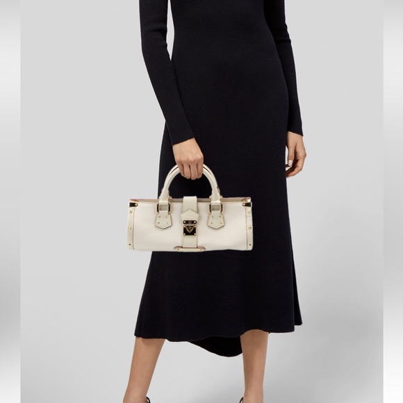 Authentic LOUIS VUITTON White Suhali Leather L'Epanoui PM Top Handle Bag - Picture 12 of 15